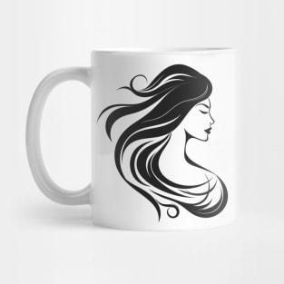 woman hair salon logo design t-shirt Mug